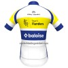 Set Fietsshirt + Korte Koersbroek 2023 Flanders Baloise Geel Blauw Wit